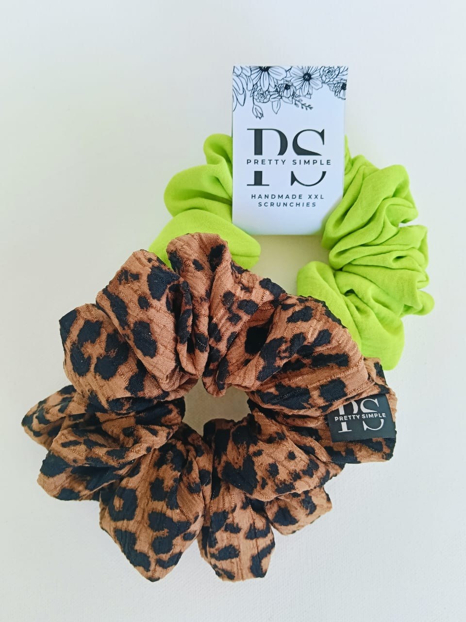 Large Scrunchie - Leopard and Green